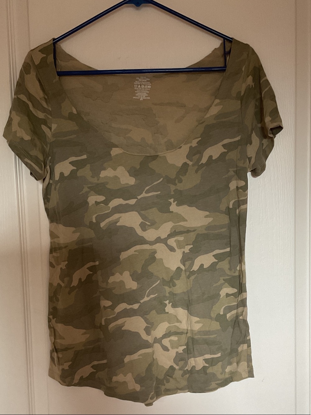 George Olive Green Camo Scoop Neck Short Sleeve Tee